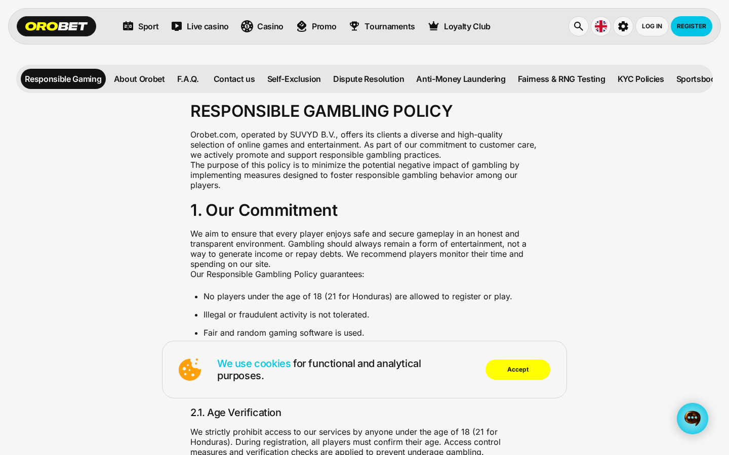 Captura documental sobre Orobet Casino consultada el 2 de octubre de 2026
