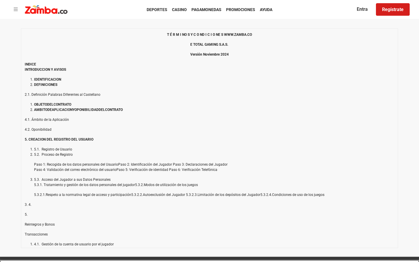 Captura documental sobre Zamba consultada el 2 de octubre de 2026