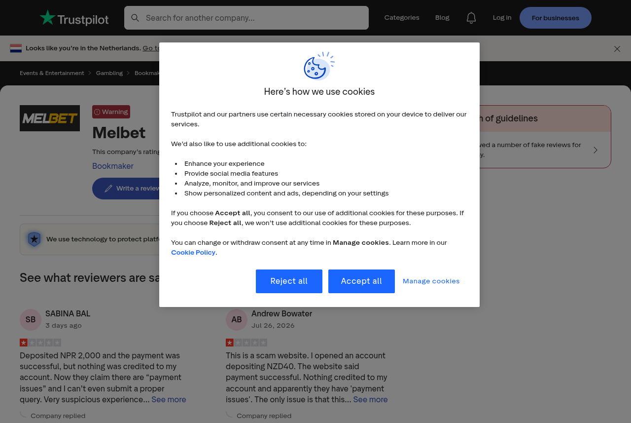Captura independiente asociada a opiniones sobre Melbet